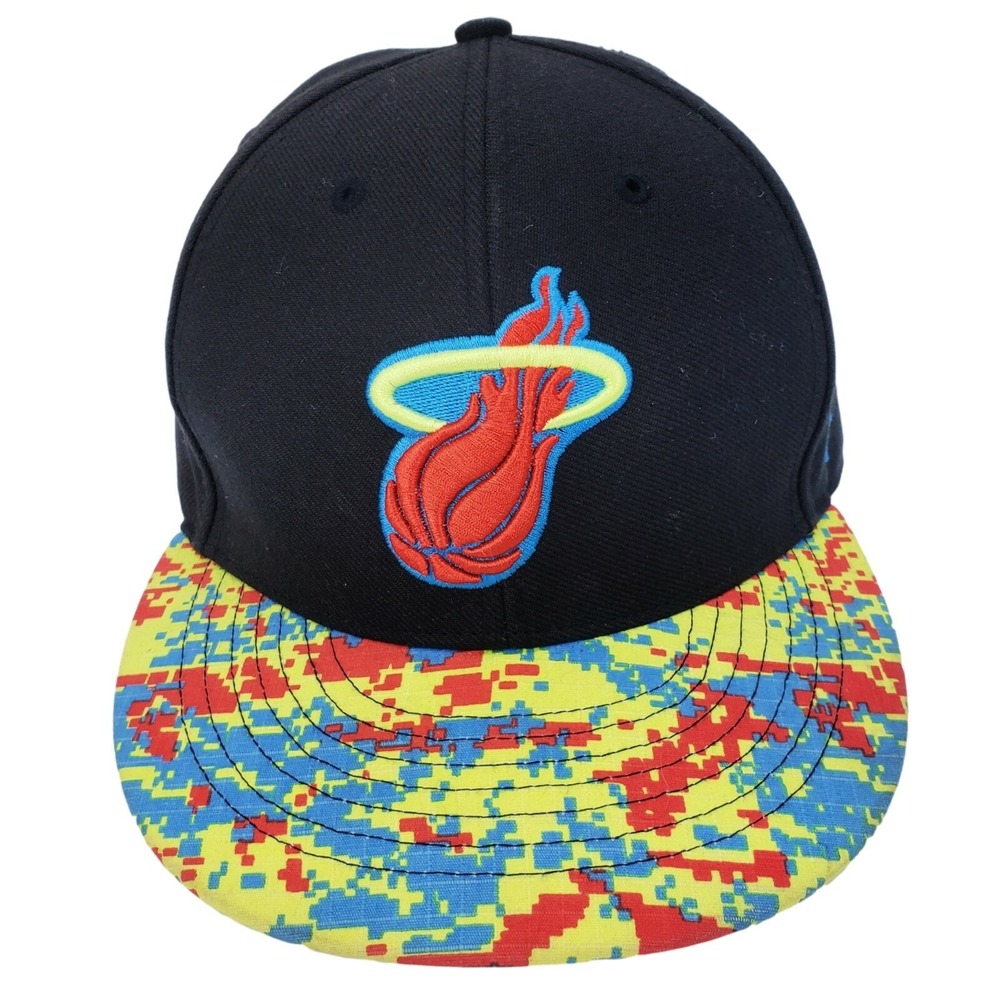 Miami Heat Hardwood Classics Snapback Hat Black Digital Camo Cap NBA '47 Brand
